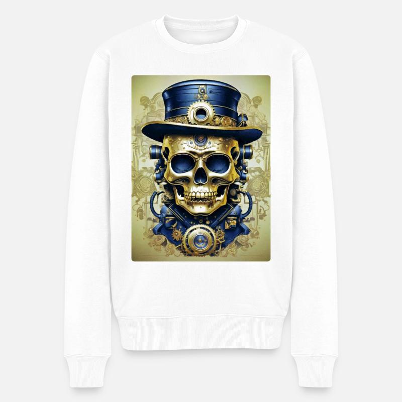 Crâne Steampunk 1.12 - Pull Premium bio Homme - blanc