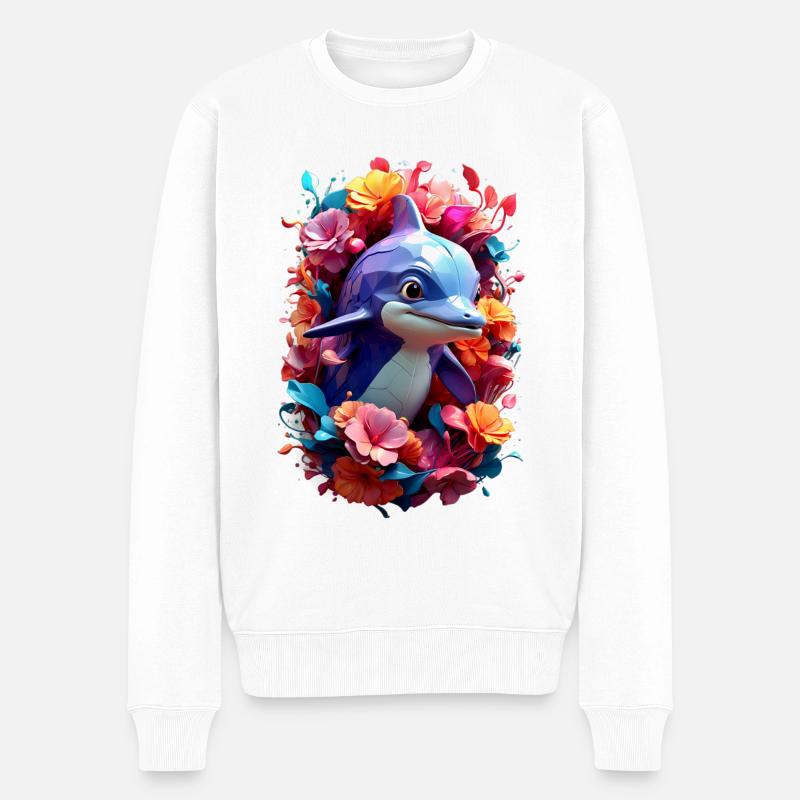 Delfin Dolphin V1 24 03 - Pull Premium bio Homme - blanc