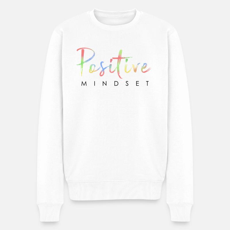 État d’ positif - Restez positif - Pull Premium bio Homme - blanc