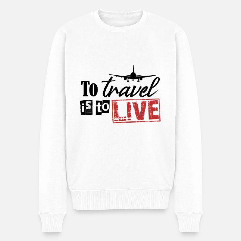 Voyager, c’est liberté - Pull Premium bio Homme - blanc