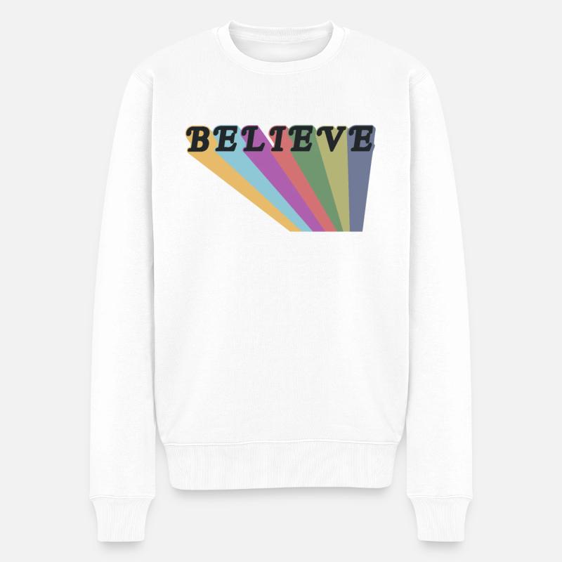Croire Croire Croire Croire Croire en vous - Pull Premium bio Homme - blanc