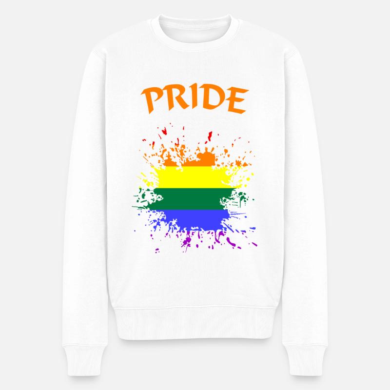 LGBTQ Pride Kleks splash - Männer Premium Bio Pullover - Weiß