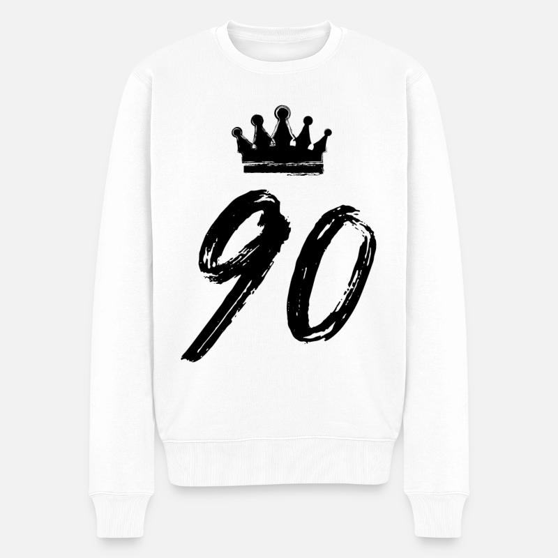 90 Couronne de numéros - Pull Premium bio Homme - blanc