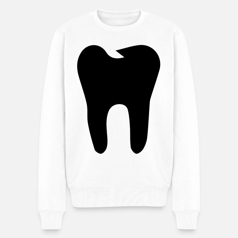 Zahn icon symbol - Männer Premium Bio Pullover - Weiß