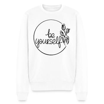 Be yourself - Männer Premium Bio Pullover - Weiß - Vorne - Thijin (182cm)