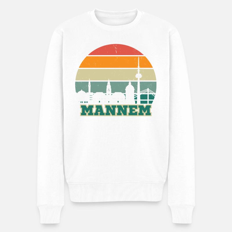 Mannem - Mannheim, ma ville! - Pull Premium bio Homme - blanc