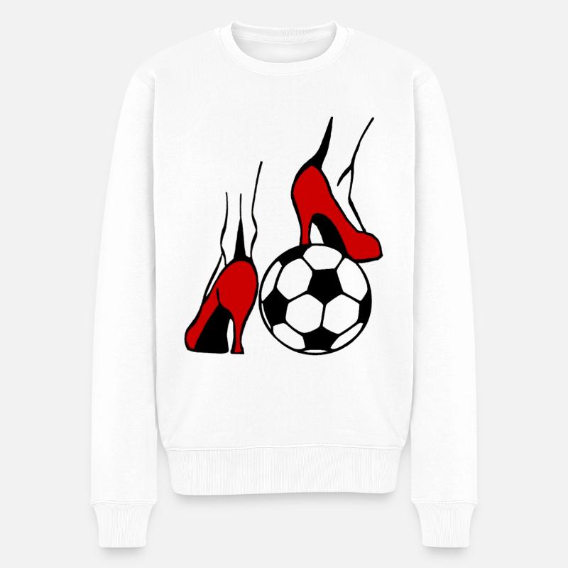 Frauenfussball - Männer Premium Bio Pullover - Weiß