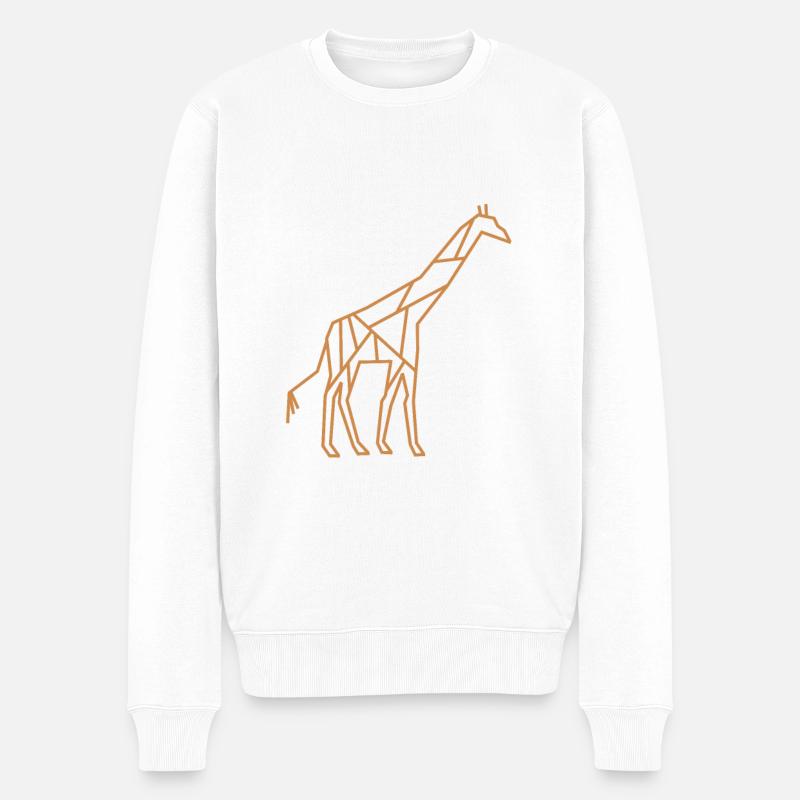 Giraffe| Tier | Logo | Zoo - Männer Premium Bio Pullover - Weiß