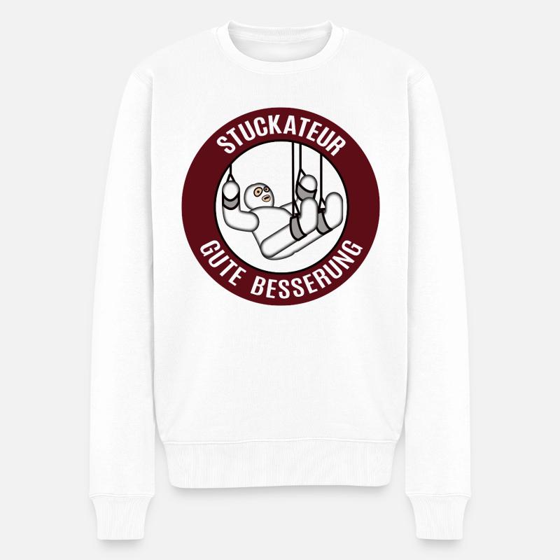 Gute Besserung Stuckateur Alles Gute Gesundheit - Männer Premium Bio Pullover - Weiß