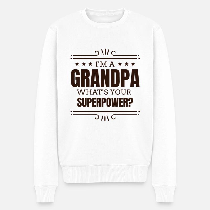 Opa, Bester Opa, Geschenk Opa - Männer Premium Bio Pullover - Weiß