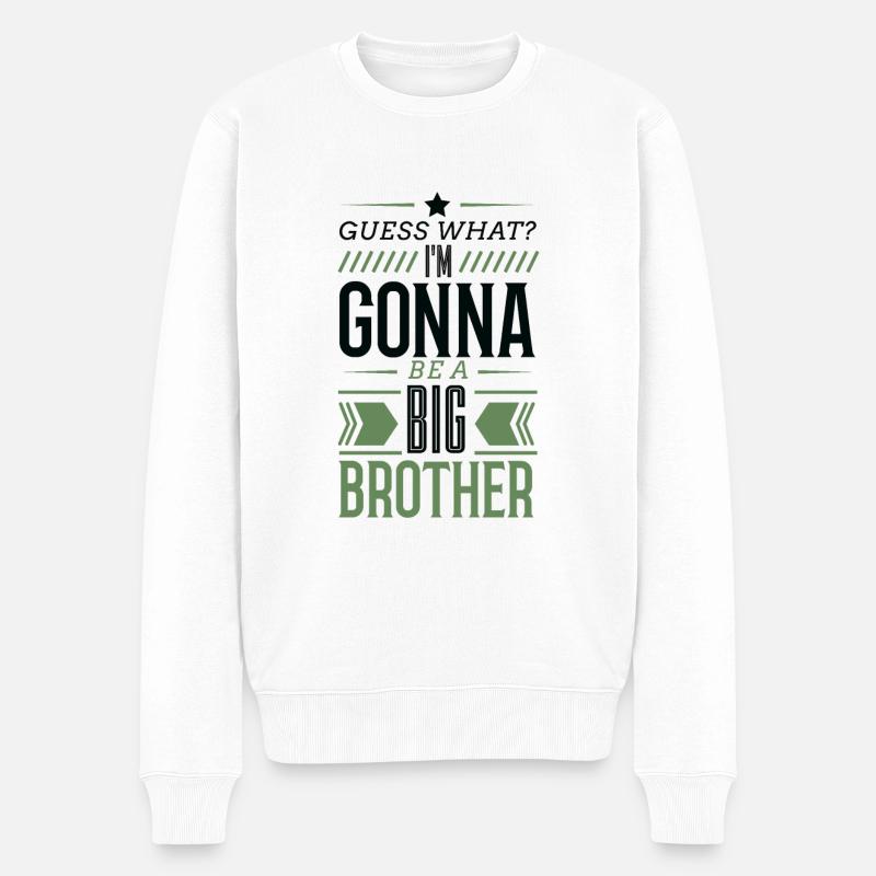 Großer Bruder - Männer Premium Bio Pullover - Weiß