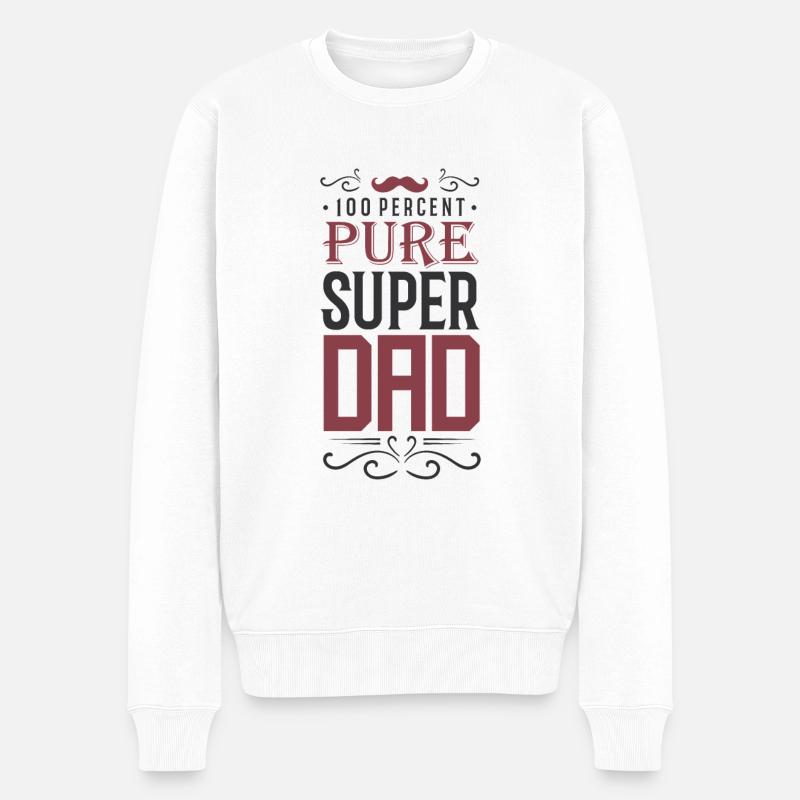 Bester Papa - Männer Premium Bio Pullover - Weiß