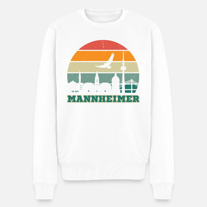 Mannheimer - Mannheim, meine Stadt! - Männer Premium Bio Pullover - Weiß