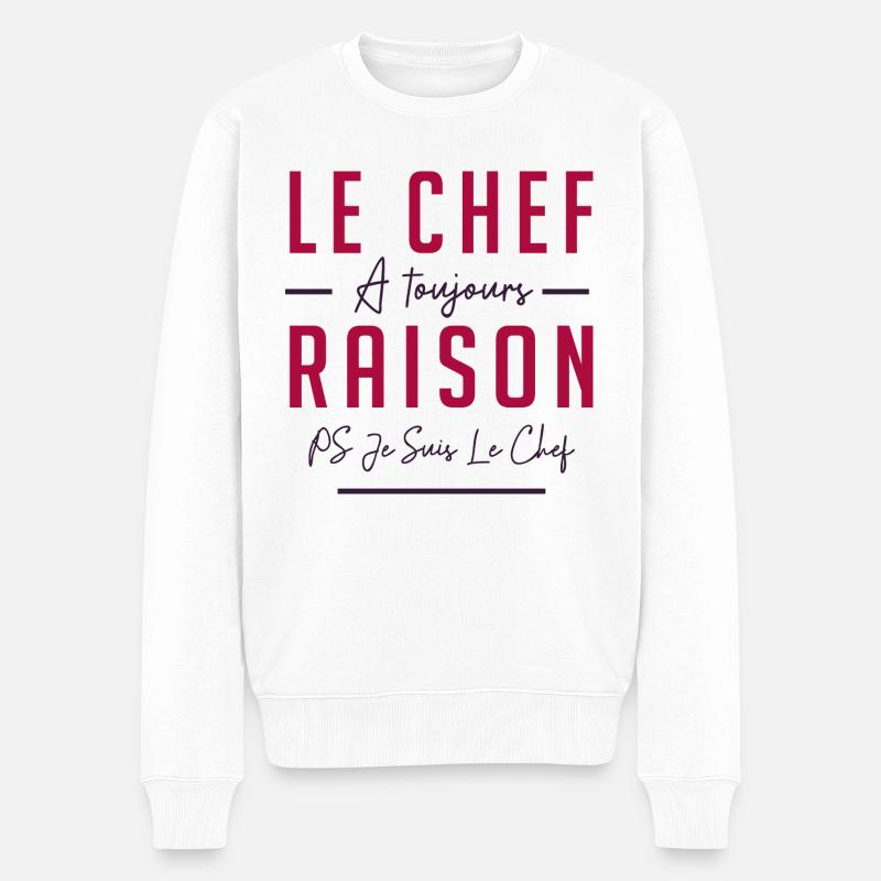 LE CHEF A TOUJOURS RAISON - Pull Premium bio Homme - blanc