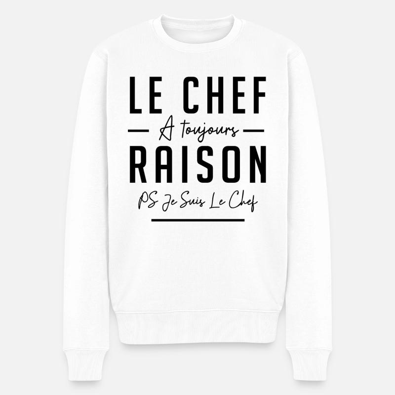 LE CHEF A TOUJOURS RAISON - Pull Premium bio Homme - blanc