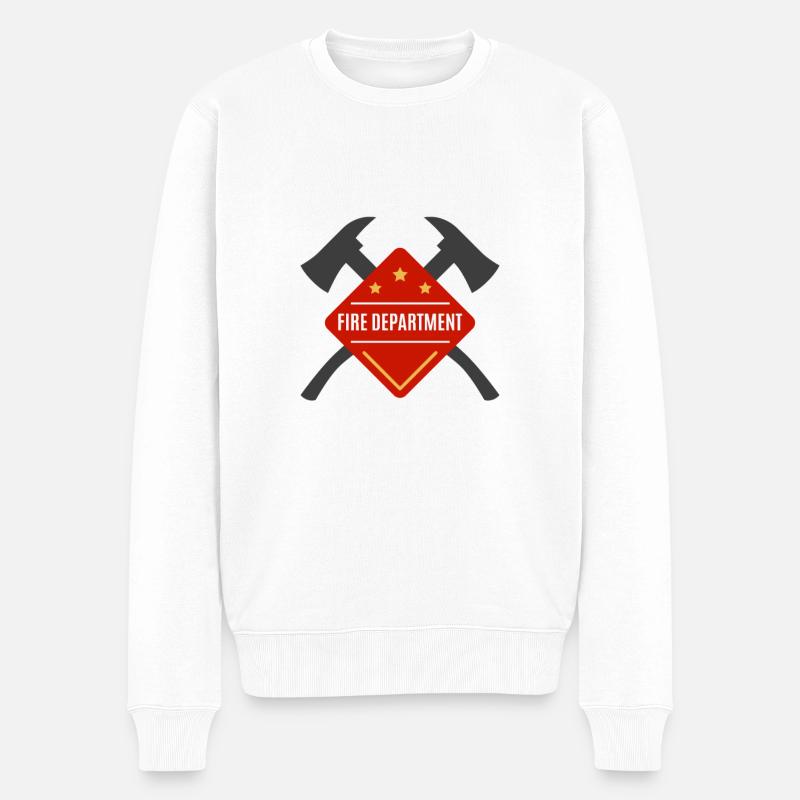 Fire Department - Feuerwehr - Männer Premium Bio Pullover - Weiß