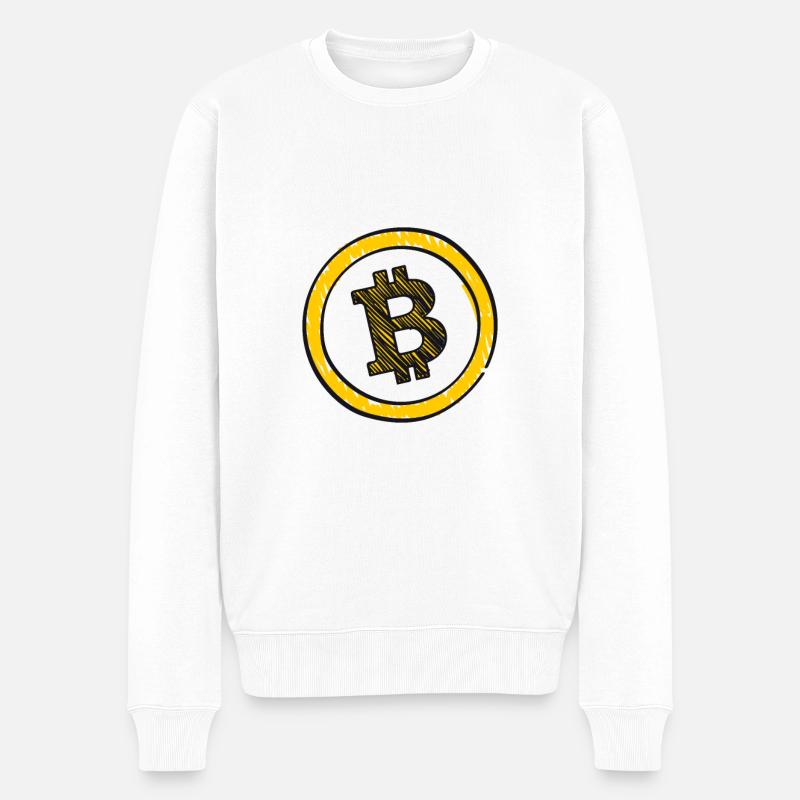 Bitcoin for ever - Bitcoin für immer - Männer Premium Bio Pullover - Weiß