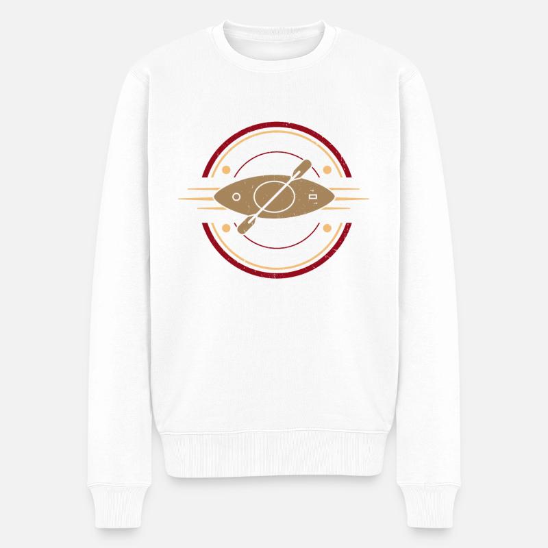 Paddelkanu - Kajak - Männer Premium Bio Pullover - Weiß