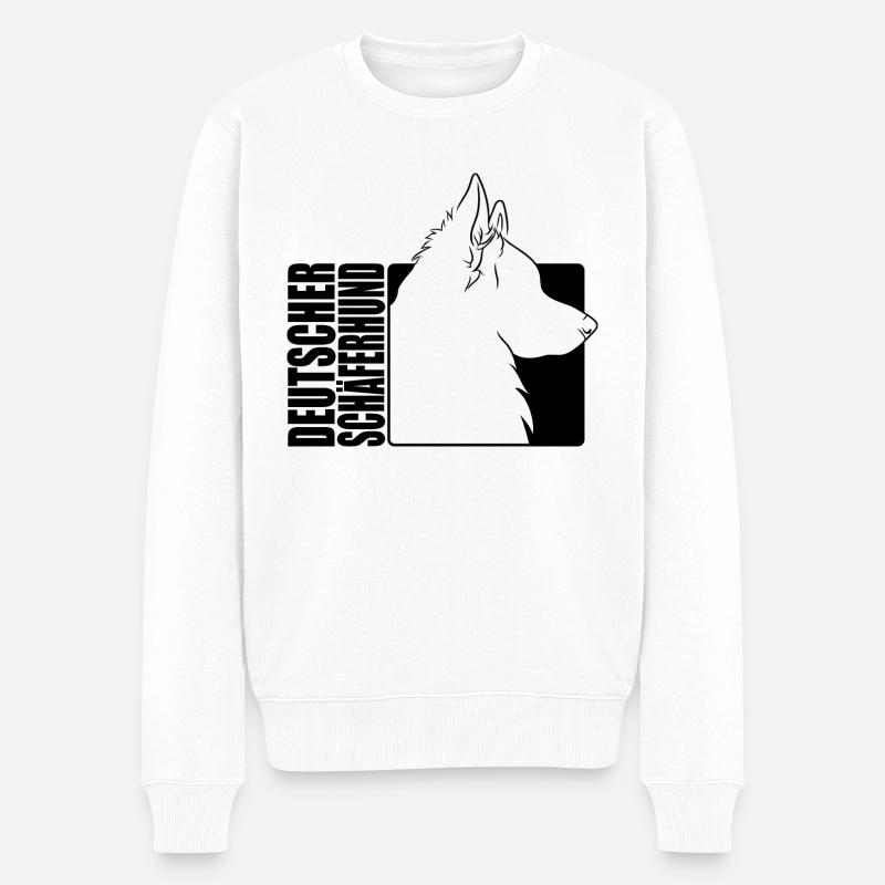Deutscher Schäferhund langhaar Profil Wilsigns - Männer Premium Bio Pullover - Weiß