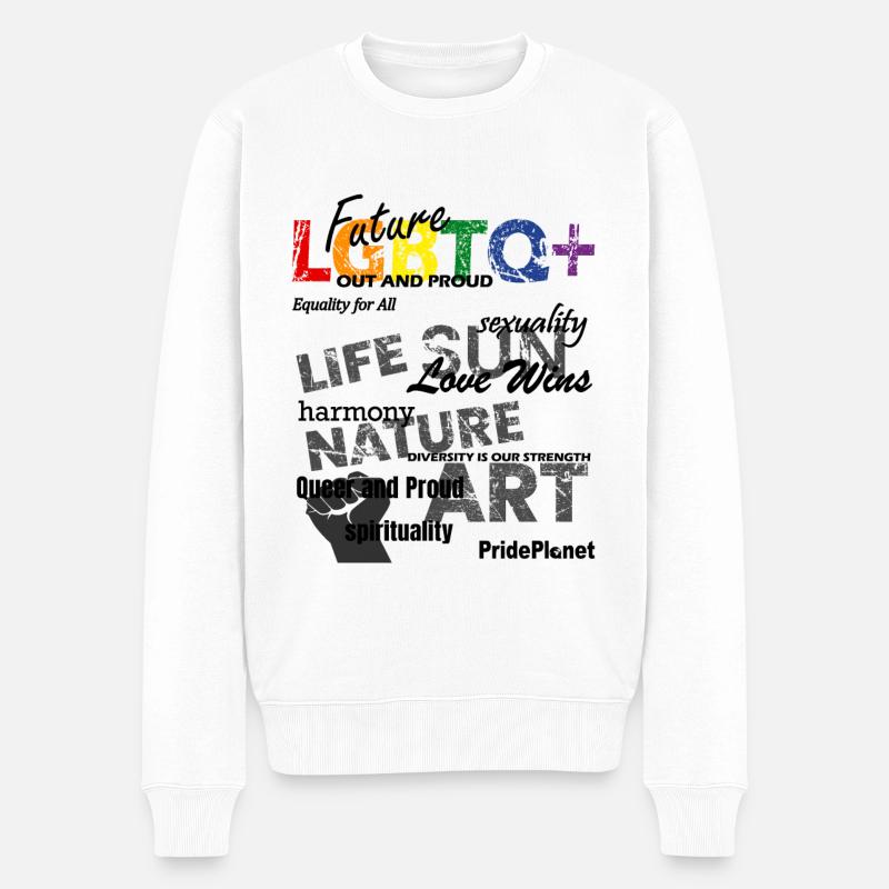 Celebrating Love & Diversity - Männer Premium Bio Pullover - Weiß