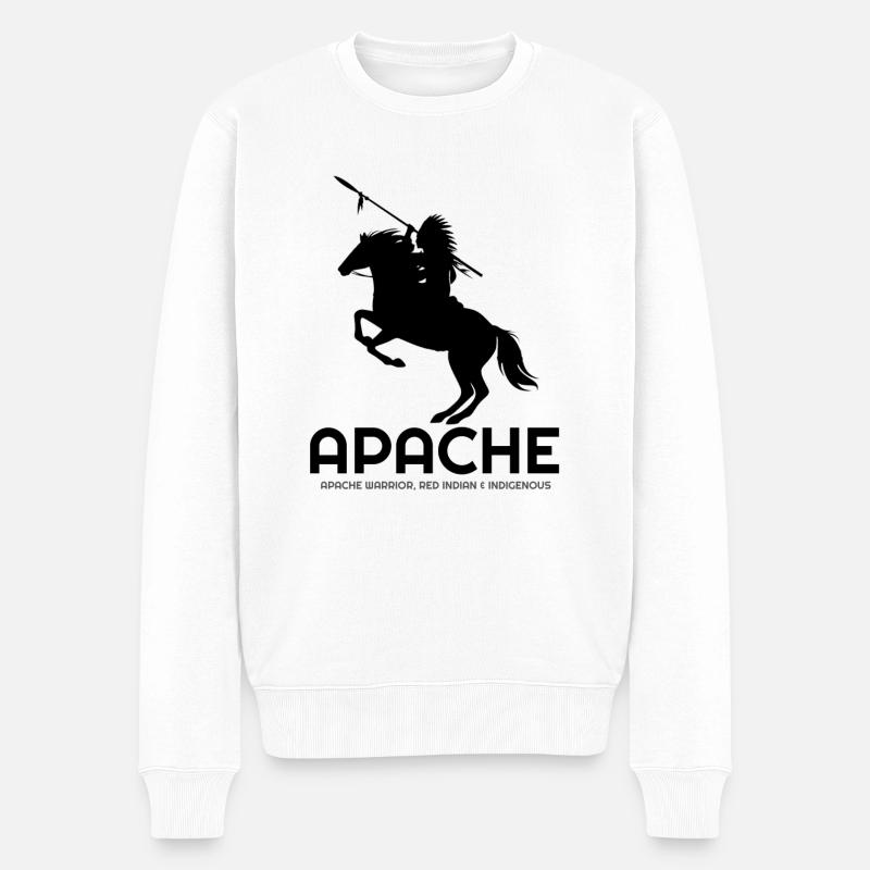 Alles über Apache, Apache Indian, Apache hoodies, A - Männer Premium Bio Pullover - Weiß