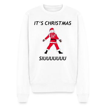 IT’ CHRISTMAS SIUUUUU - Männer Premium Bio Pullover - Weiß - Vorne - Thijin (182cm)