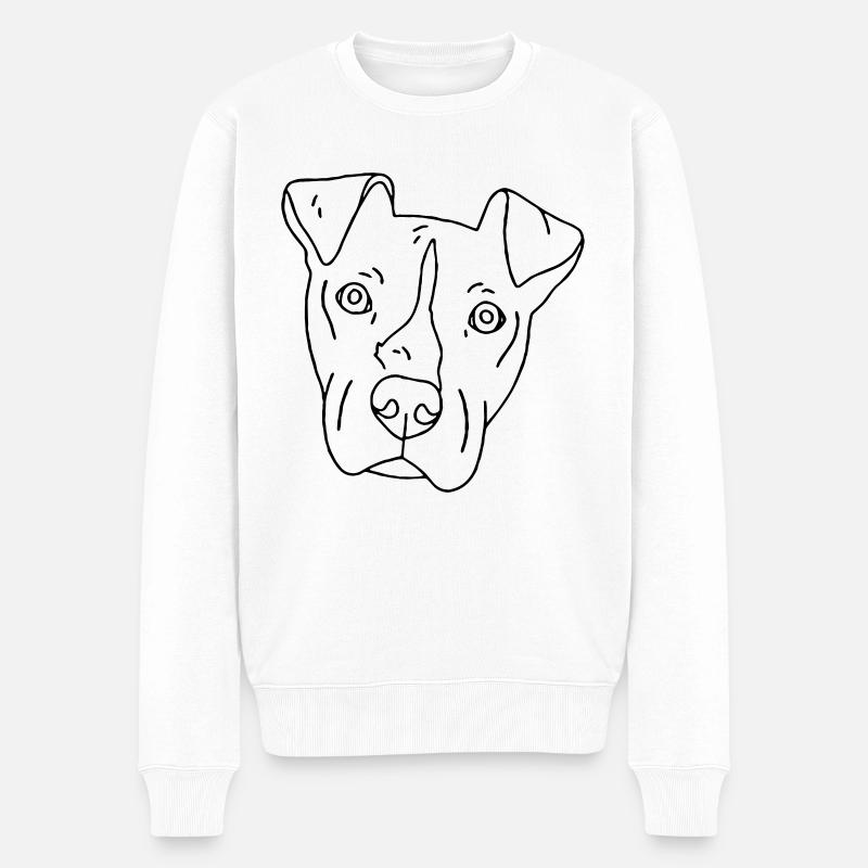 Hund - Männer Premium Bio Pullover - Weiß