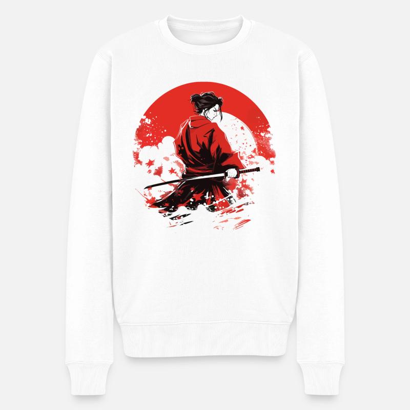 Guerrier de l’art japonais Onimusha - Pull Premium bio Homme - blanc