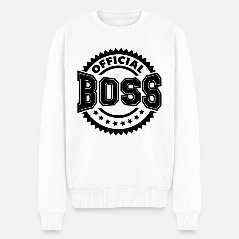 Boss (Stempel) - Männer Premium Bio Pullover - Weiß
