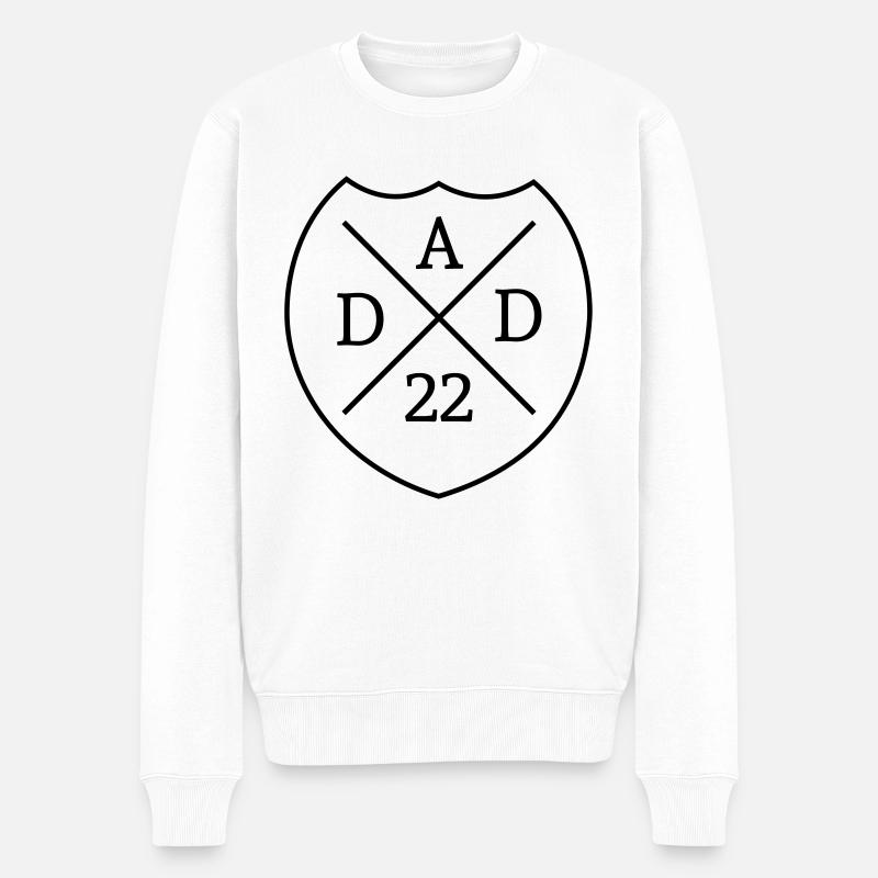 Dad 22 Wappen - Farbwechsel - Männer Premium Bio Pullover - Weiß