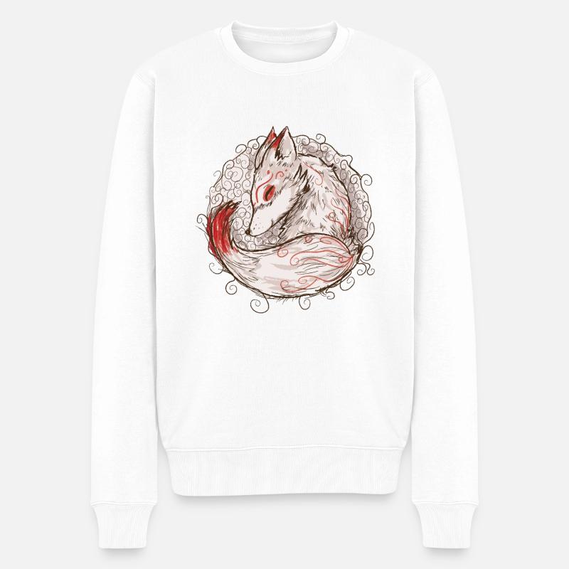 Fuchskreis - Männer Premium Bio Pullover - Weiß