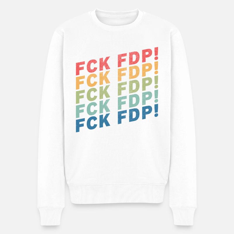 FCK FDP - Männer Premium Bio Pullover - Weiß