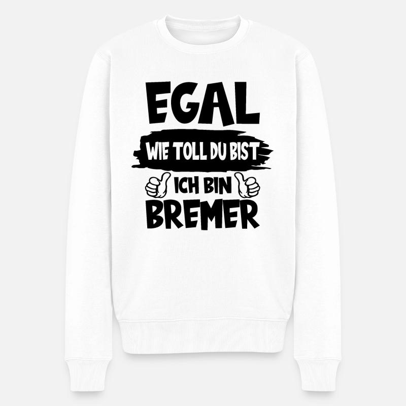 ICH BIN BREMER BREMEN - Männer Premium Bio Pullover - Weiß