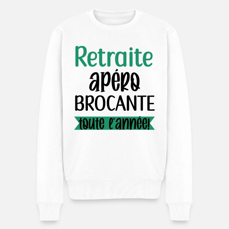 Retraite apéro brocante toute l'année - Pull Premium bio Homme - blanc