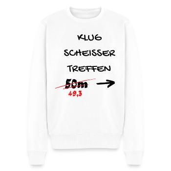 Klugscheisser Treffen - Männer Premium Bio Pullover - Weiß - Vorne - Thijin (182cm)