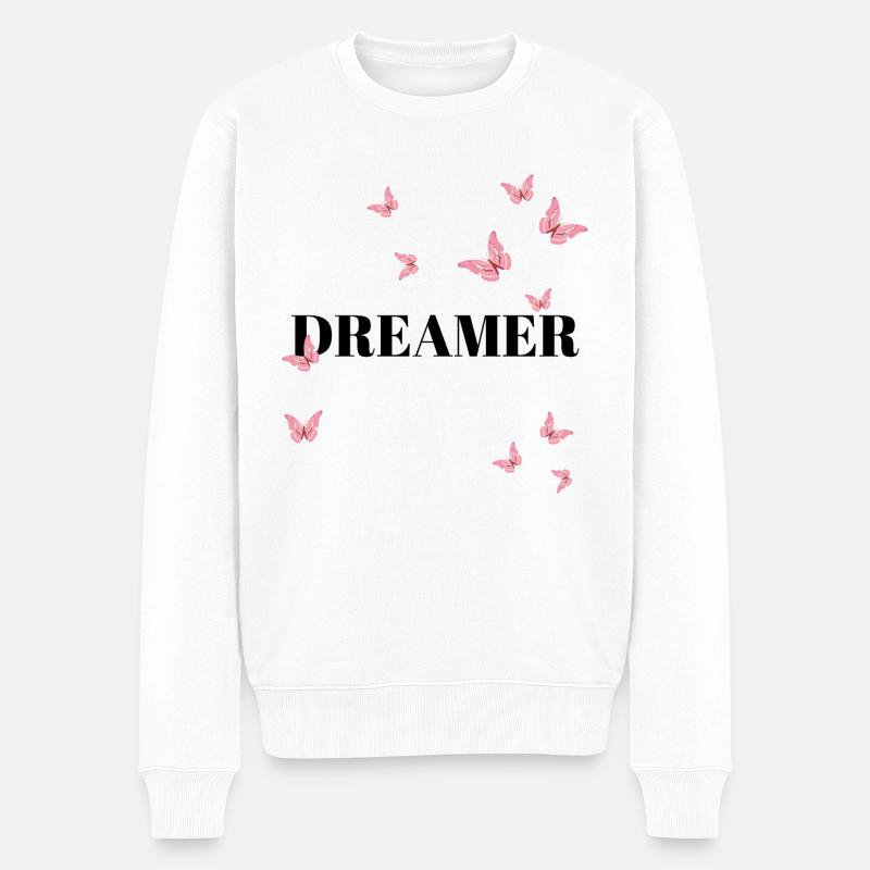 DREAMER - pink version - Männer Premium Bio Pullover - Weiß