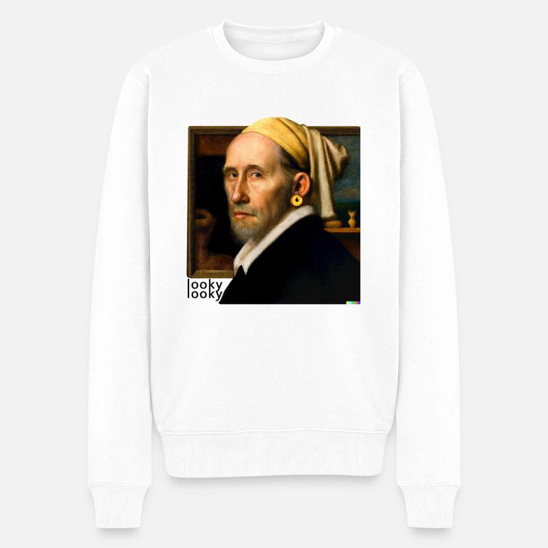 lookylooky - Männer Premium Bio Pullover - Weiß