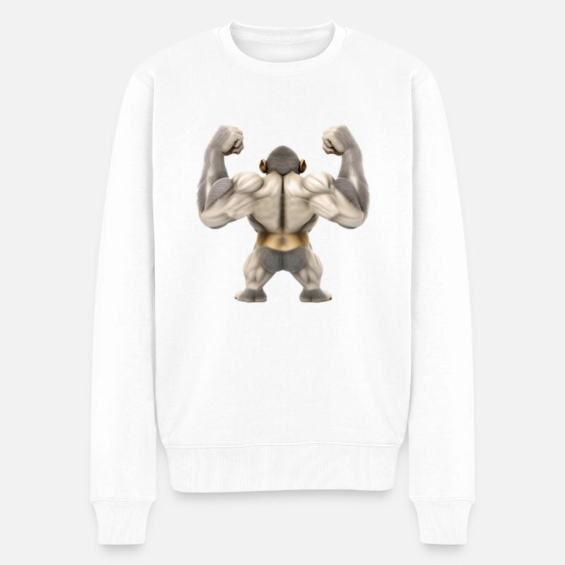 Singe Flexender - Pull Premium bio Homme - blanc