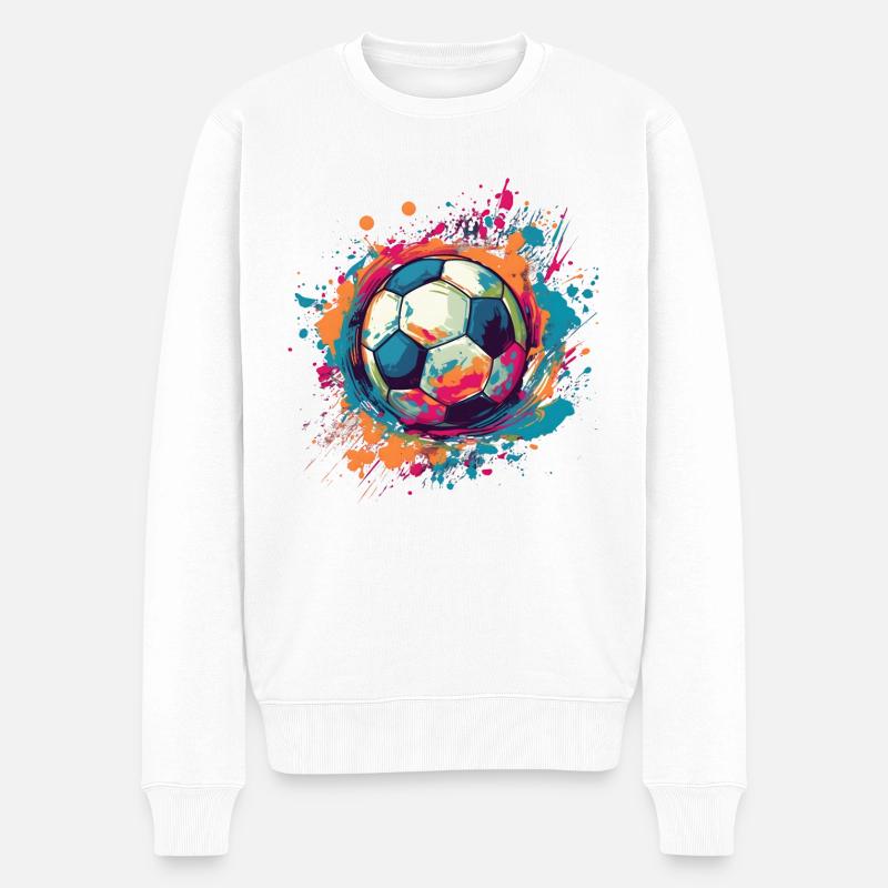 Kunstfußball - Männer Premium Bio Pullover - Weiß