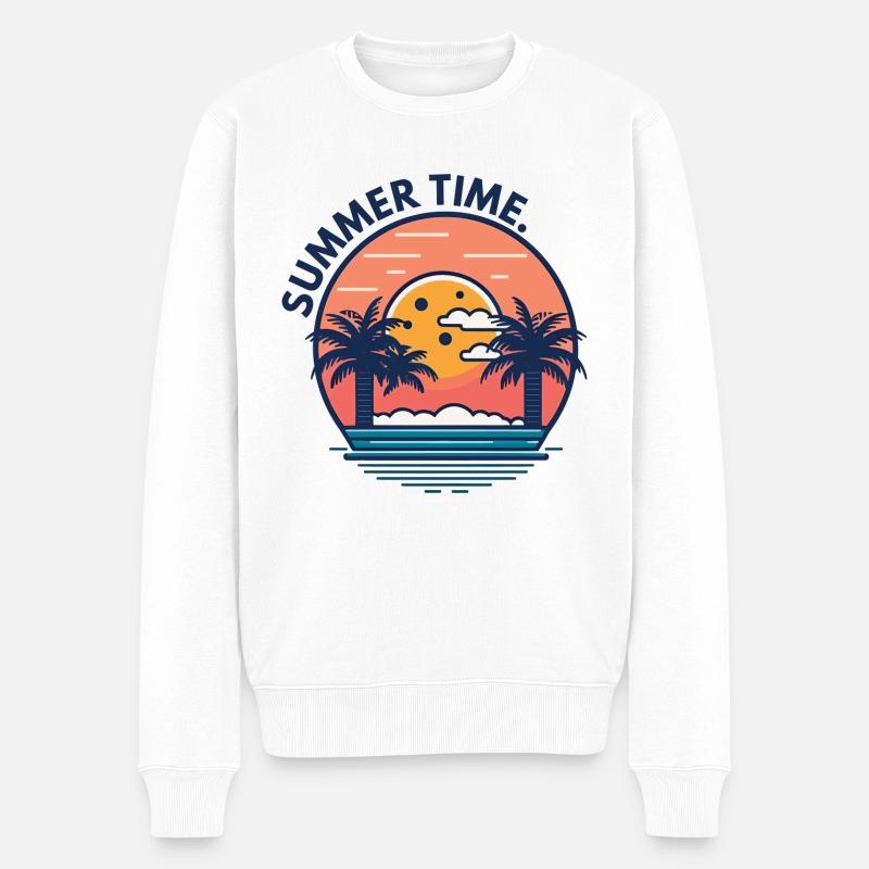Sommer - Männer Premium Bio Pullover - Weiß