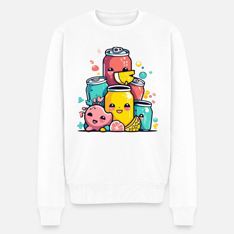 Limonaden Kawaii - Männer Premium Bio Pullover - Weiß