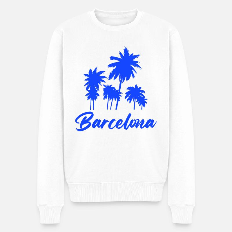 Barcelone - Pull Premium bio Homme - blanc