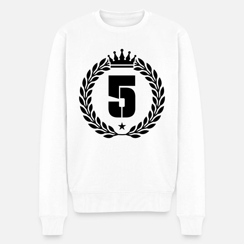 5 krone - Männer Premium Bio Pullover - Weiß