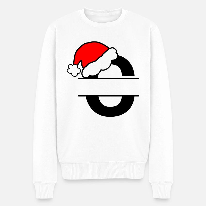 Weihnachtsalphabet Buchstabe C zum Anpassen - Männer Premium Bio Pullover - Weiß