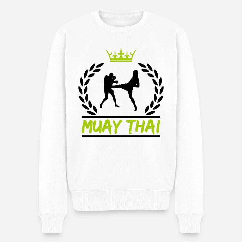 muay thai - Männer Premium Bio Pullover - Weiß