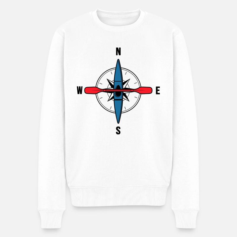 Kayak, Canoë, Pagayage, Rivière-Aventure - Pull Premium bio Homme - blanc