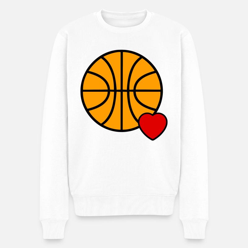 Liebe Basketball - Männer Premium Bio Pullover - Weiß