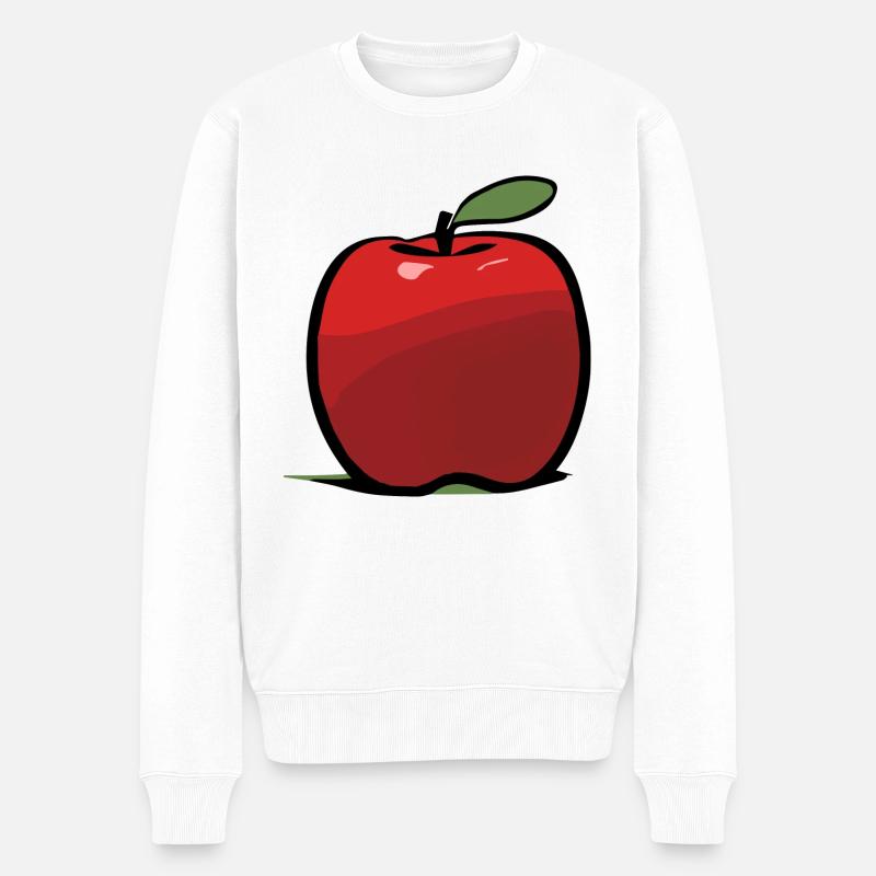 Apfel - Männer Premium Bio Pullover - Weiß