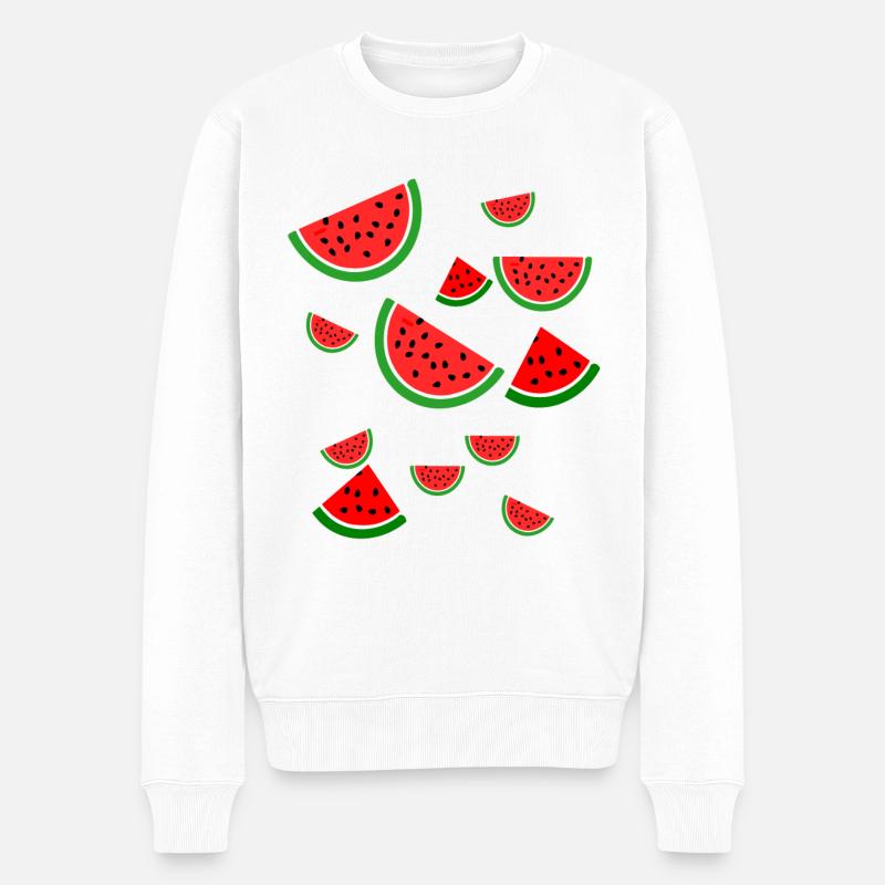 Melon pastèque - Pull Premium bio Homme - blanc