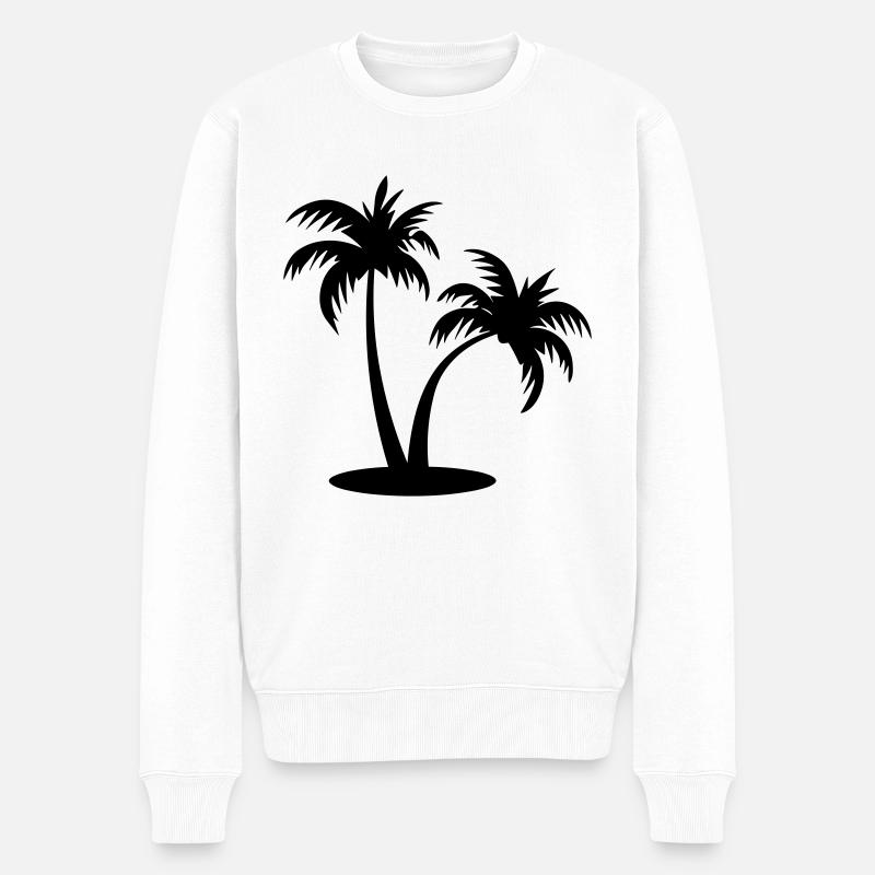 palmier - Pull Premium bio Homme - blanc